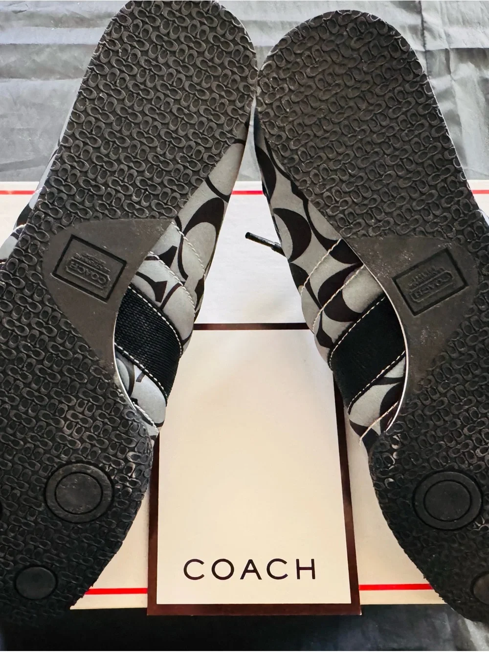 Coach Women’s Black/Gray Signature Logo Sneakers